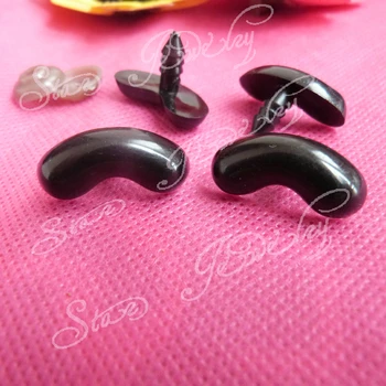 100buc---23*9 mm culoare negru material plastic de siguranță jucărie nas cu șaibă pentru DIY accesorii