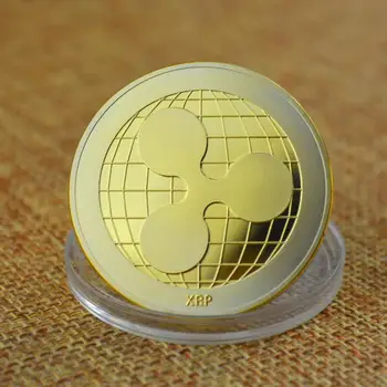 BTC XRP de Aur/Argint Placat cu Unda Comemorative Rotund Colecționari de Monede STR Monede