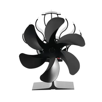6-lama termoelectrice cuptor ventilator Negru șemineu ventilator arzător de Lemn protecția Mediului casă Liniștită, șemineu Mare a ventilatorului