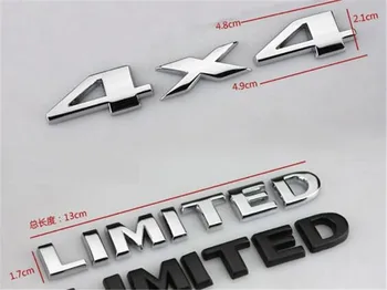 10buc Masina Noua Styling Argintiu Negru Decal 3D Metal 4X4 Limitat Posterior de Boot Portbagaj Insigna Emblema Autocolant Auto Logo