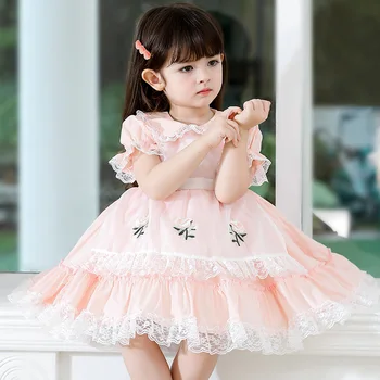 21 Noul Boutique de rochii de Vara Copilul Printesa Rochie de Copil Manșon de Puf de Bumbac Brodate spaniolă pentru Copii Haine de Petrecere