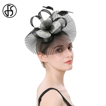 FS Fascinator Agrafe de Par Pălării Elegante Benzi Pentru Femei Pene Ceai de Flori de Partid Palarie Doamnelor Mireasa Rochii Bisericii