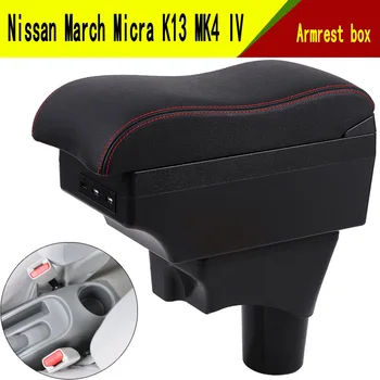 Pentru Martie Nissan Micra K13 MK4 IV Cotiera Cutie Central Conținutul Interior Cot Brațul Restul de Stocare de Caz Auto-styling cu USB