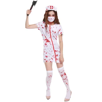 Adult Zdrențuită Costum Sexy Costume de zombie halloween costume de sânge asistenta Sexy costume pentru femei cosplay