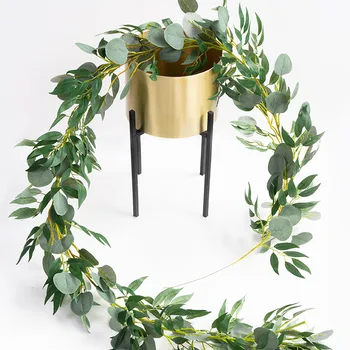 Artificiali de salcie de viță de vie faux plante eucalipt pentru decor nunta plantas artificiales fals frunze ghirlanda rattan