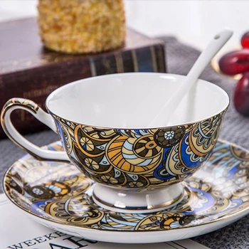 Aur după-Amiază Ceașcă de Ceai Farfurie Set Ceașcă de Cafea ceainic Set Ceai cu Tava de Onoare Cadou