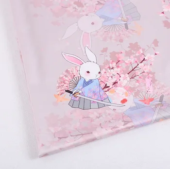 mylb Desene animate Imprimate Tesatura Floare de Cires Japonez Stil de Rochie de Pânză de Croitorie Accesorii de tesatura