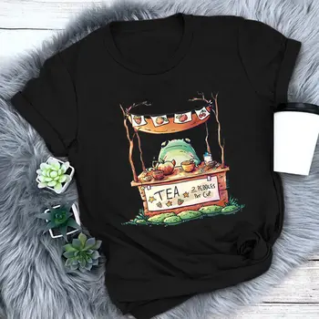 Mazăre Dulce Ceai Froggy Ceai De Fructe Broasca Print T-Shirt Femei Maneci Scurte Amuzant Tricou Casual De Vara Y2k Tricouri Topuri Tricouri Femme