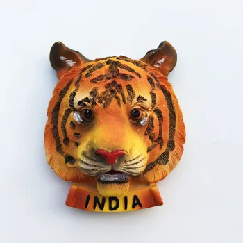 QIQIPP India Turism Creativ Comemorative Pictate Trei-dimensional Bengal Tiger Cap Magnetic Magnet de Frigider