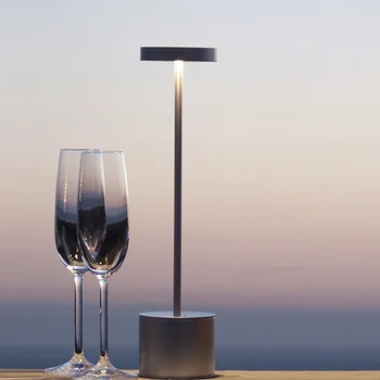 Lampa de Birou LED rezistent la apa baterie Reîncărcabilă din Aluminiu Aliaj Touch Dimmer Metalice Lămpi de Masă Pentru Bar Living Lectură Camping Lumina