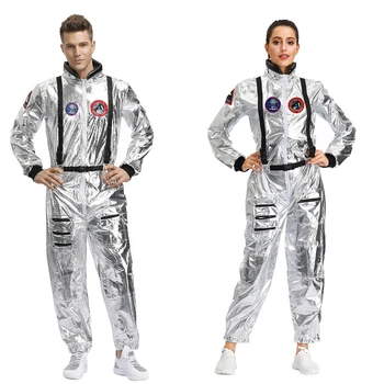 plus Dimensiune Astronaut Extraterestru Cosmonaut Costum Adult Femei Argint-Pilot Tinuta 2019 New Sosire Costum de Halloween-O singură Bucată Salopeta