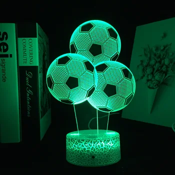 Fotbal Sport 3D LED Lumina de Noapte Touch de la Distanță SwitchColorful Lampa pentru Decorare Dormitor iubitor de Fotbal Cadou Acrilice Lampă de Masă
