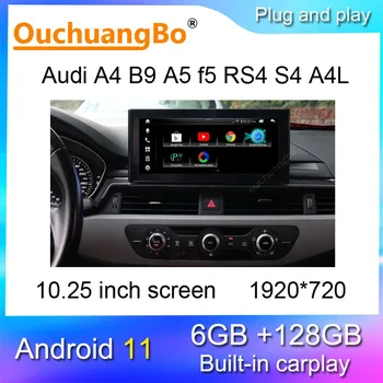 Ouchuangbo multimedia recorder radio pentru 10.25 inch audi A4 B9 A5 sportback f5 RS4 S4 2017-2020 Android 11 Qualcomm stereo gps