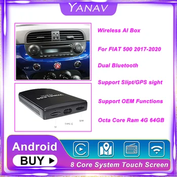 Octa Core Carplay Wireless Ai Cutie Dual Bluetooth Android Pentru FIAT 500 2017-2020 Auto Radio Auto Multimedia Player Smart Box HDMI