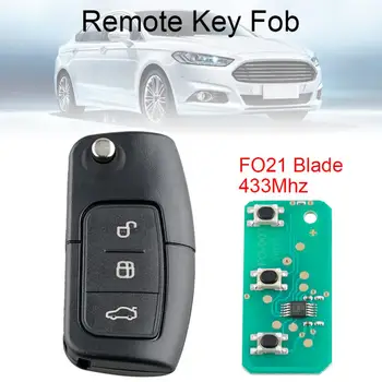 433Mhz 3 Butoane Telecomanda cheie Auto cu FO21 Lama se Potrivesc pentru Ford Monde
