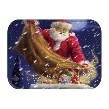 40*60cm Mat în Hol Bucatarie Cauciuc Preș Crăciun Fericit, Moș Crăciun Decor Acasă Covorul din Camera de zi Anti-Alunecare Praf Covor