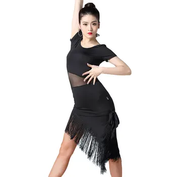 Moda Dans latino de haine pentru Femei latino Rochie Franjuri Sala de Practică Haine Salsa, Samba Costume de Dans