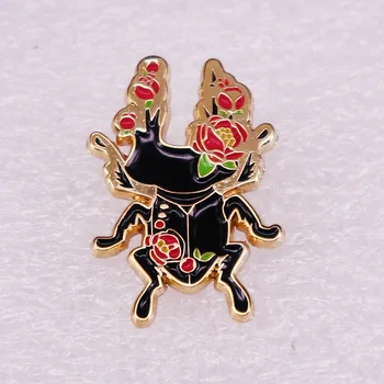 Gândacul Beetle Cerb Flori Beetle Televiziune Broșe Insigna pentru Sac de Pin Rever Catarama Bijuterii Cadou Pentru Prieteni