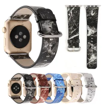 Pentru Apple Watch Marmură Curea din Piele 6 5 4 3 2 1 SE Classic Durabil Watchband Pentru iWatch 44mm 40mm 42mm 38mm curea de Ceas Curea
