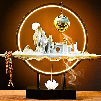 Buddha Refluxul Arzător De Tămâie Electric Ceramică Chineză Agățat Arzător De Tămâie Metal Church Bruleur Encens Acasă Decor Zen