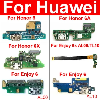 Incarcator USB Jack Plug Bord Pentru Huawei Honor 6 6X 6A Bucurați-vă de 6 6S Încărcare Bord USB Conector Încărcător de Bord Cablu Flex Piese