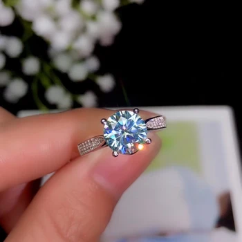 KJEAXCMY Boutique de Bijuterii Argint 925 Incrustat Mozanne Inel cu Diamant de Sprijin de Detectare