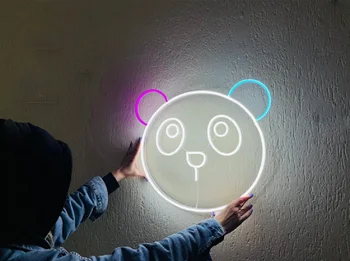 Led-uri personalizate Panda Anime Drăguț Neon Interior Lumini de Perete Eveniment Nunta Petrecere Magazin de Decor Interior Acasă Decor Camera pentru Copii Neon