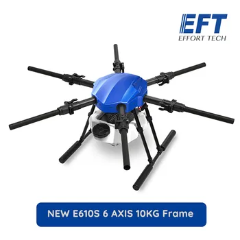 EFT E610p 10KG 1404mm Ampatament Platforma de Zbor Impermeabil Agricole Pulverizare Drone 10L x6 cu Motor