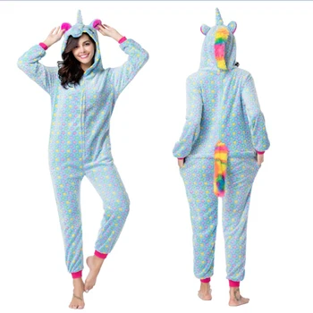 Kigurumi body-uri, costume de bărbați, femei Cosplay Desene animate cu Cinci colțuri stele unicorn cu fermoar Pijamale, Costume de Pijamale Petrecerea de halloween