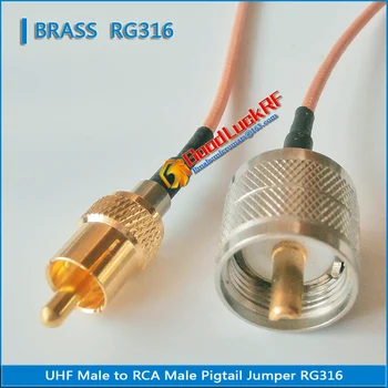1X Pc-uri de Înaltă Calitate PL259 SO239 UHF de sex Masculin La RCA Male Plug UHF - RCA Conector RF Pigtail Jumper RG316 Extinde Cablu Pierderi Reduse