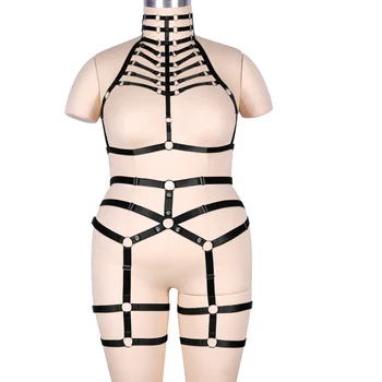 Accesorii Exotice Robie Cușcă Sutien Femei Grăsuț Cablajului Plus Dimensiunea Lenjerie Set De Lenjerie Sexy Rochie Dans Rave Jartiere Centura