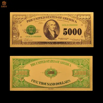 1918 Noi NE-Moneda de Hârtie de 5000 de Dolari Bani de Aur de 24k Bancnote Bancnote False de Colectare Și Cadouri de Bani