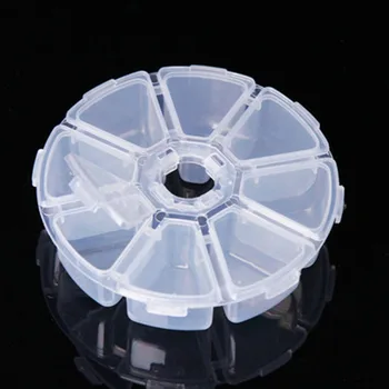 1buc 8 Celule de Depozitare din Plastic Cutie de Bijuterii Recipient Transparent pentru Cercei Bijuterii Rotund Caseta de Bijuterii de Afișare de Ambalare