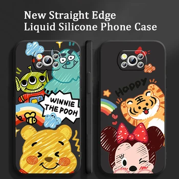 Disney Winnie Minnie Lichid Coarda Telefon Caz Pentru Xiaomi Mi Poco X4 X3 C40 C3 M4 M3 F4 F3 GT Pro NFC 5G Capac Moale Shell Capa Core