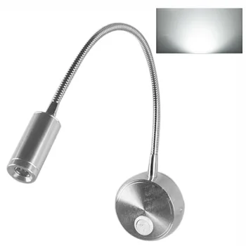 ANTINIYA LED lampă de Perete 90-260V 3W Dormitor Modern Lampă de Noptieră Negru Argintiu Corp de Lumină 360 de Grade Unghi Reglabil de perete de lumină