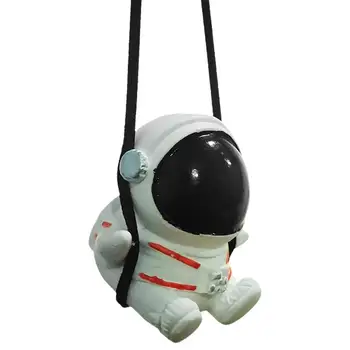 Masina Ornament Leagăn Astronaut Mașină În Formă De Pandantiv Desene Animate Auto Oglinda Retrovizoare Ornamente Suspendate Mașină De Bunuri Accesorii De Interior