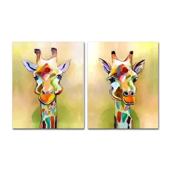 Modern Abstract Imagini de Animale Handpainted Minunat Girafe Art Ulei ca Arta de Perete Pentru Decor Acasă Stea PicturesPaintings Pe Canv