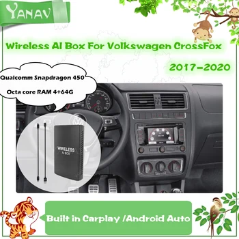 Android Carplay Wireless AI Cutie Pentru Volkswagen CrossFox 2017-2020 Qualcomm Auto Smart Box Plug and Play Google, YouTube, Netflix
