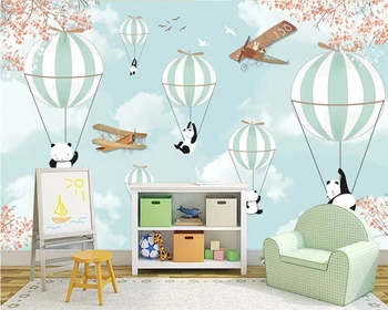 beibehang tapet Personalizat de desene animate pictate manual animale balon cu aer cald aeronave murală camera Copiilor perete de fundal tapet 3d