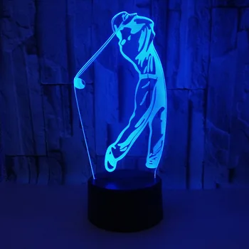 Golf 3D Lumina de Noapte plina de culoare Touch USB LED 3D Vizuale Lampa Cadou Lampa de Masa Golf Lumina