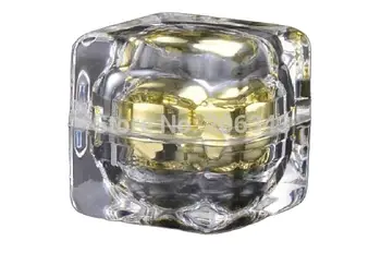 10g ACRIL forma patrata aur crema de sticla,containere cosmetice,,crema borcan,Borcan Cosmetice,Ambalaje Cosmetice