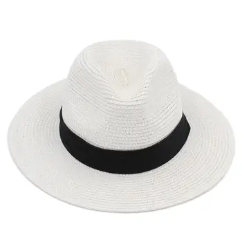 Mistdawn Femei Bărbați Pliabil Vara Paie, Pălării Panama Wide Brim Fedora Capac Plaja Palarie de Soare UPF50+