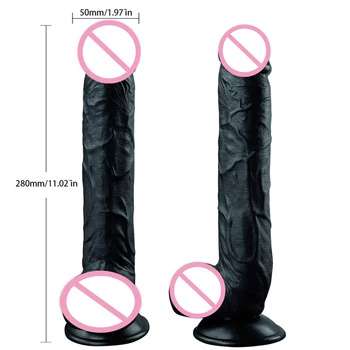 28*5cm Mare Dildo cu ventuza Vibrator Realist Mare Sculă Adult Jucării Jucării Pentru Femei Magazin de Sex Anal Penisul Lesbiene Masturbari
