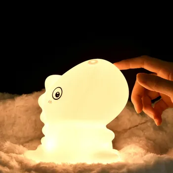 Led Silicon Lumina de Noapte pentru copii Copii Copii Dormitor Moale Dinozaur Jucărie Pepinieră Lampa Decor Decor Acasă Cadou de Crăciun