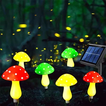 Creative 8 Moduri Solar LED Ciuperci Șir Lumina IP65 rezistent la apă în aer liber Lumini de Gradina pentru Acasa Patio Gazon Decor de Crăciun