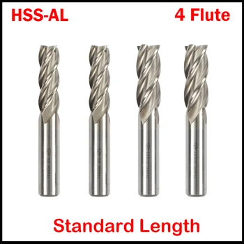 1mm, 1.5 mm, 2 mm, 2.5 mm, 3mm Margine de Tăiere Diametru HSSAL 4 Flaut Drept Coadă pe Deplin Sol Centru Plat End Mill freză