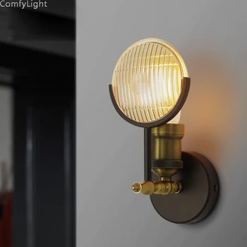 Vintage Retro Industrial lampă de Perete LED dormitor la mansardă Sconces Sticlă de Lumină Depozit de Bucatarie Corpuri de iluminat E27 Noptiera Coridor Iluminat