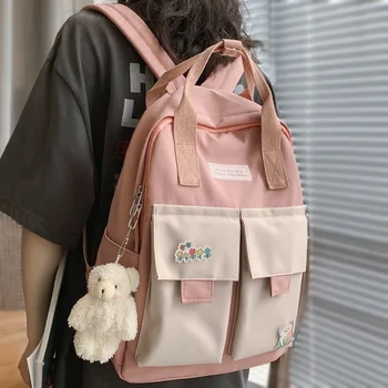 Kawaii Fata Harajuku Rucsac Insigna De Moda Cartea Doamnelor Sac De Școală Femei Impermeabil Nylon Backpack Drăguț Student De Colegiu Saci Noi