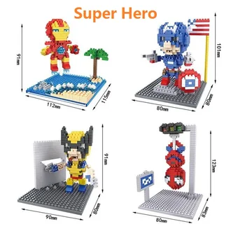 Mini Blocuri de Desene animate Super-Erou Cărămizi de Construcție Captain America Anime Model de BRICOLAJ, Jucarii pentru Copii, Cadouri de Ironman Copii Prezenți