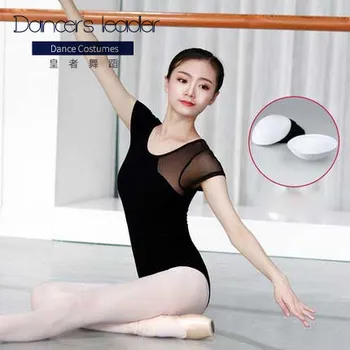 Dans Gimnastica Tricou Bumbac Adult Balet Tricouri Pentru Femei Balerina Dans Purta Tricou Pentru Fete Negru Ochiurilor De Plasă De Îmbinare